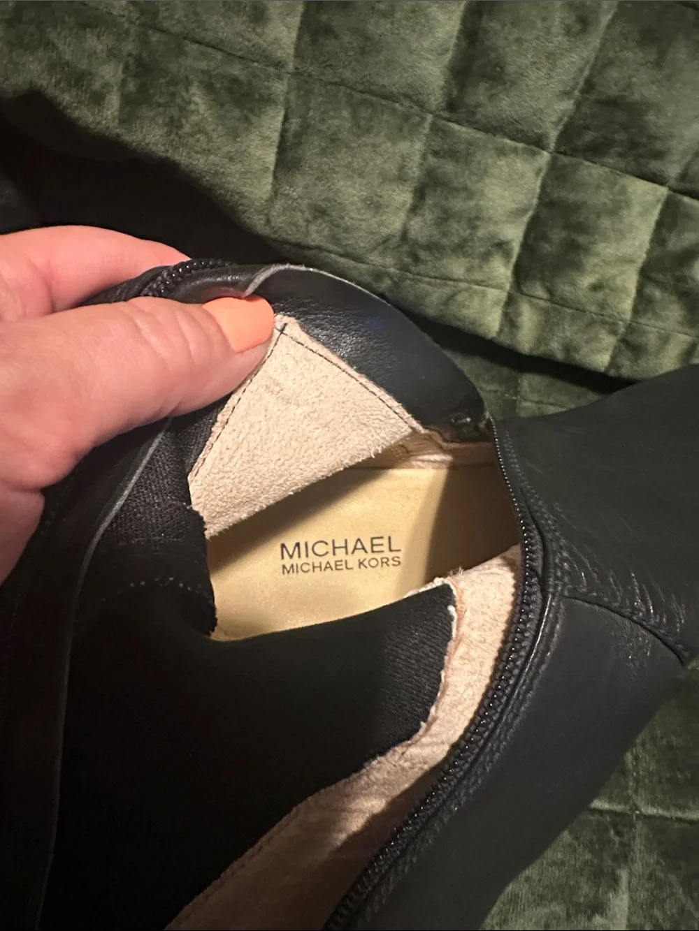 Michael Kors Black Leather & Stretch Over-the-Knee Boots